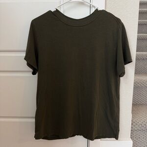 Lululemon All Yours Boyfriend Tee Dark Olive Green Size 2
